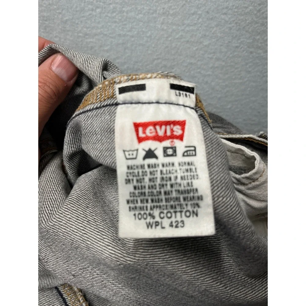 Levi's 501 W35 L34 (32x28) MEN Black Faded Denim Jeans Button Fly Y2K